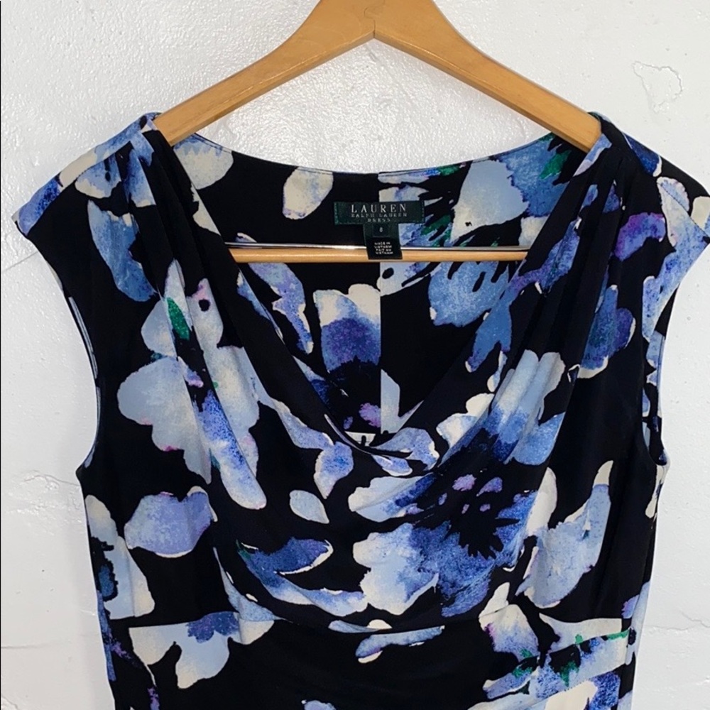 Ralph Lauren Dress Faux Wrap Cap Sleeve Sz 8